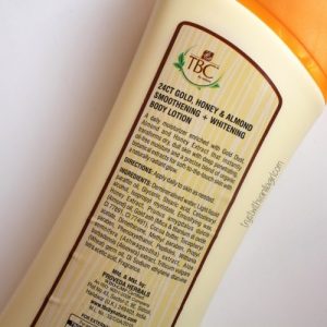 TBC by Nature 24ct Gold Honey & Almond Smoothening+ Whitening Body Lotion
